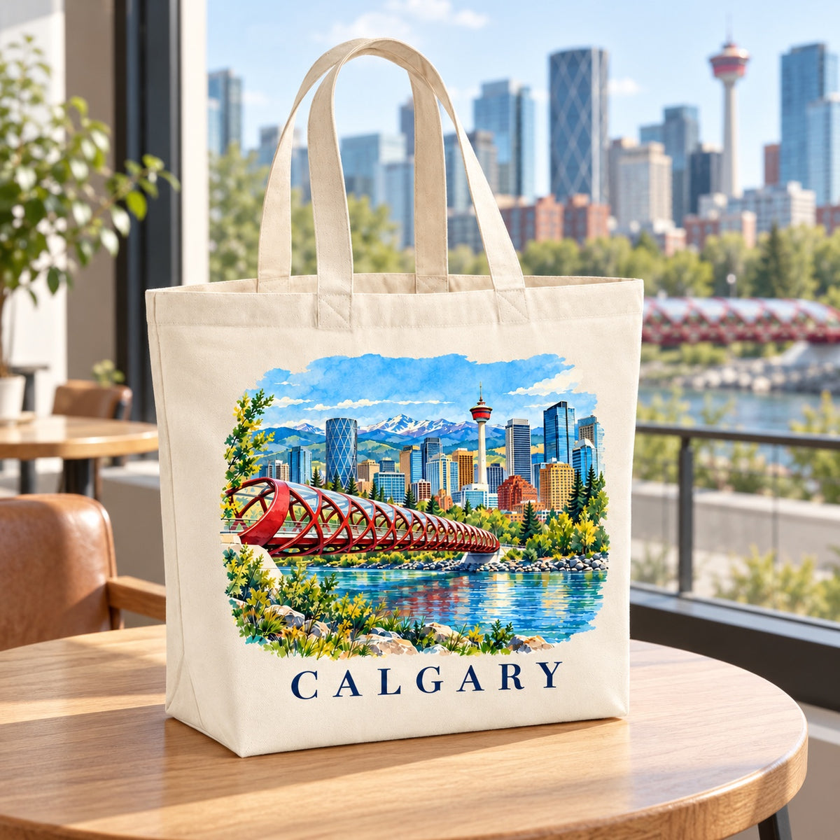 Tote bag Calgary Premium posé dans un intérieur