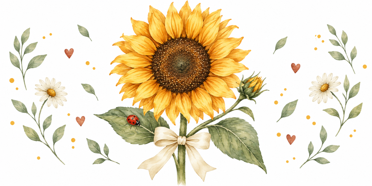 Lot de 6 Mugs Tournesol - Une Fleur Qui en Contient Mille
