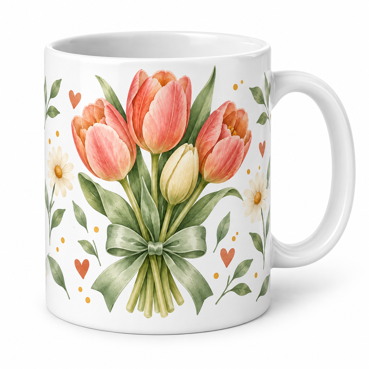 Mug Tulipes au nœud vert