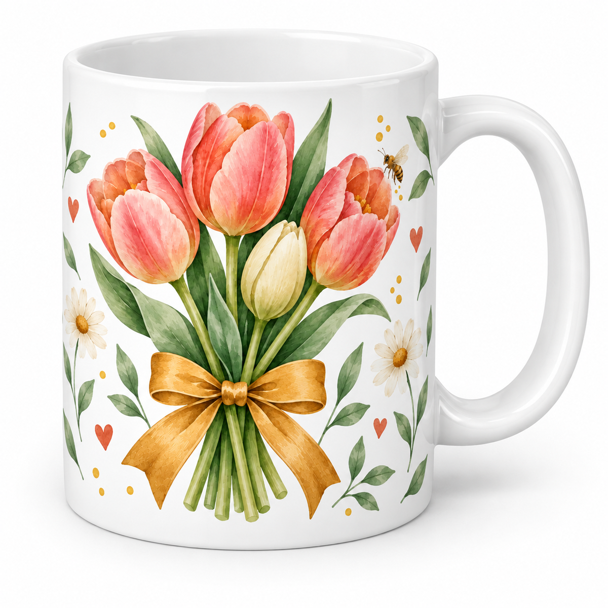 Mug Tulipes au nœud doré