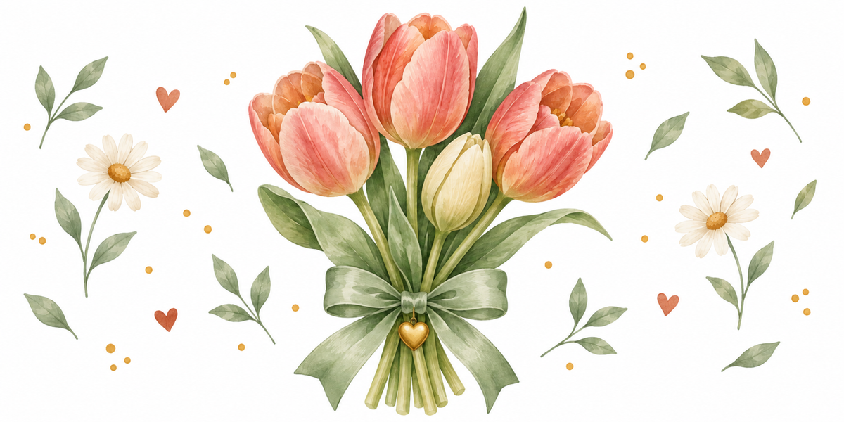 Visuel Tulipes médaillon cœur