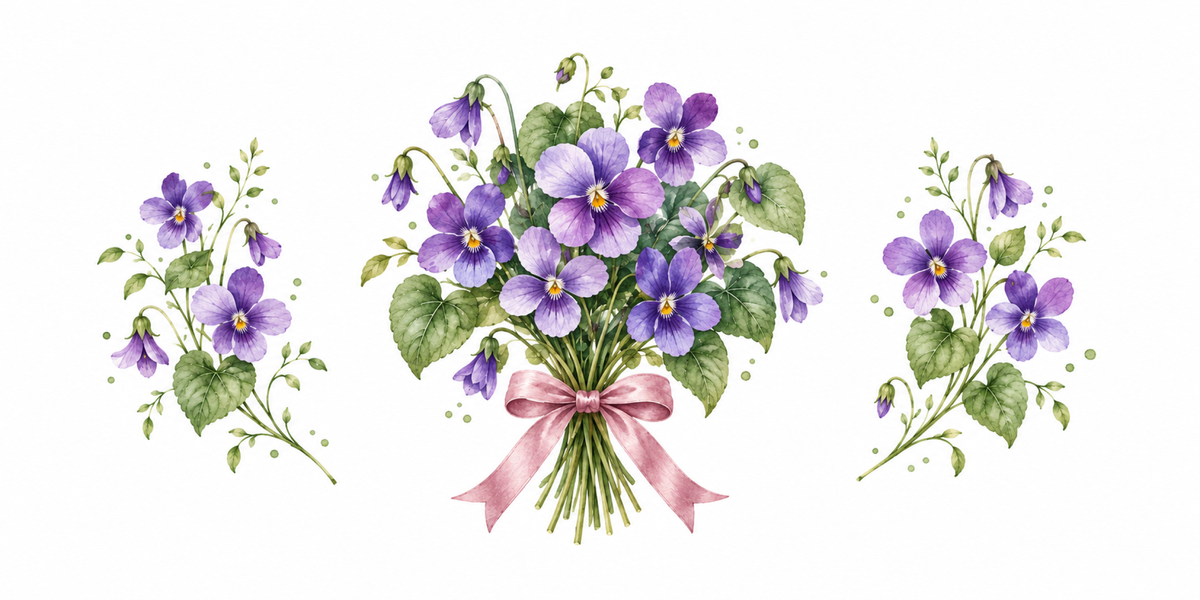 Visuel Violette ruban rose