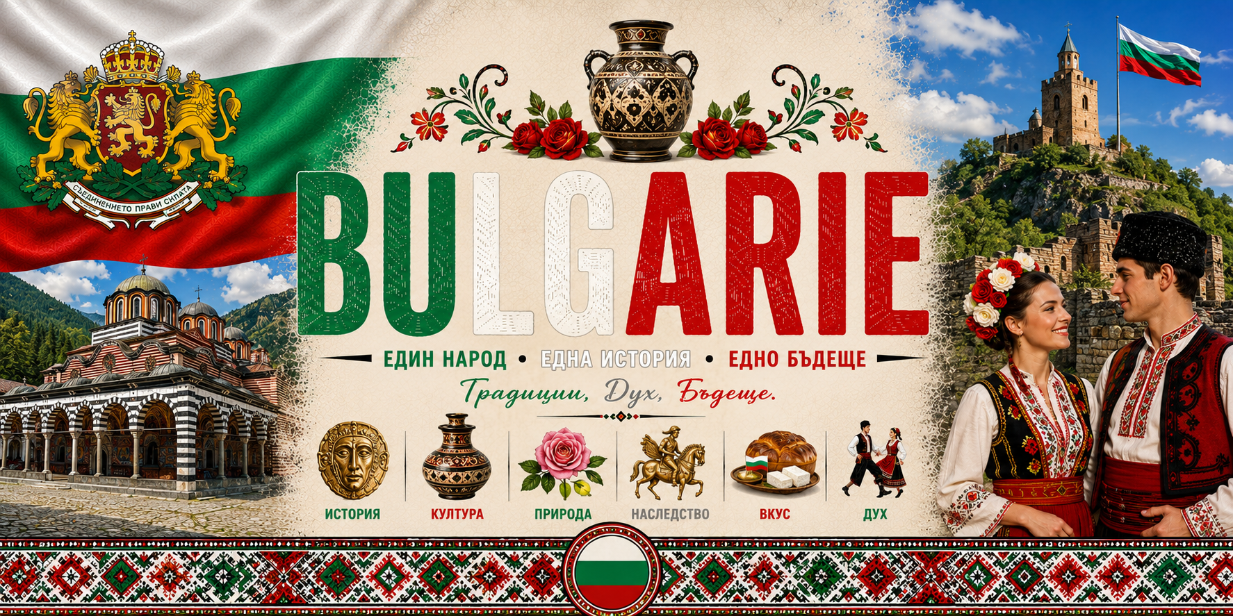 Mug Bulgarie au design réaliste rehaussé des couleurs du drapeau