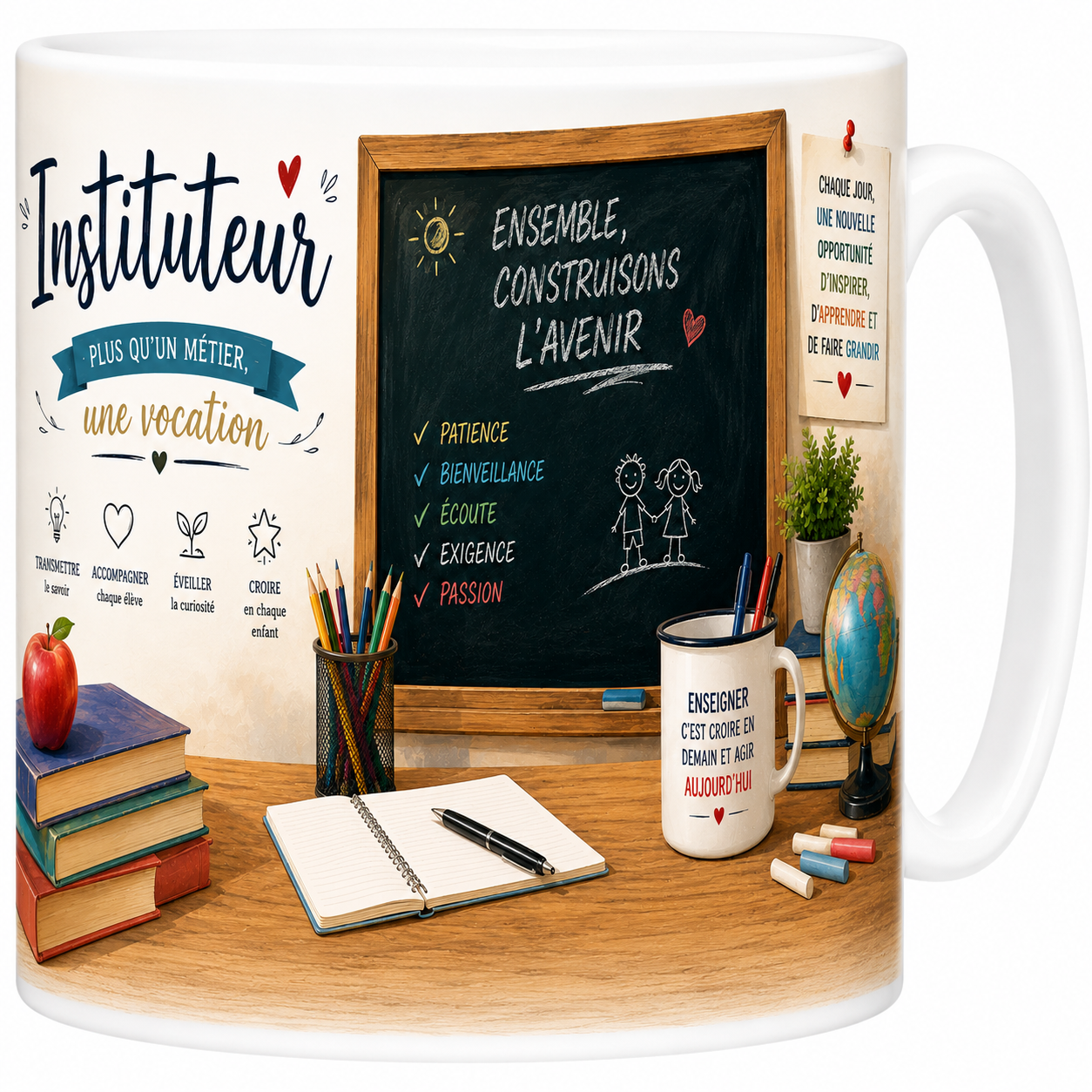 Mug Instituteur - Plus qu'un Métier, Une Vocation