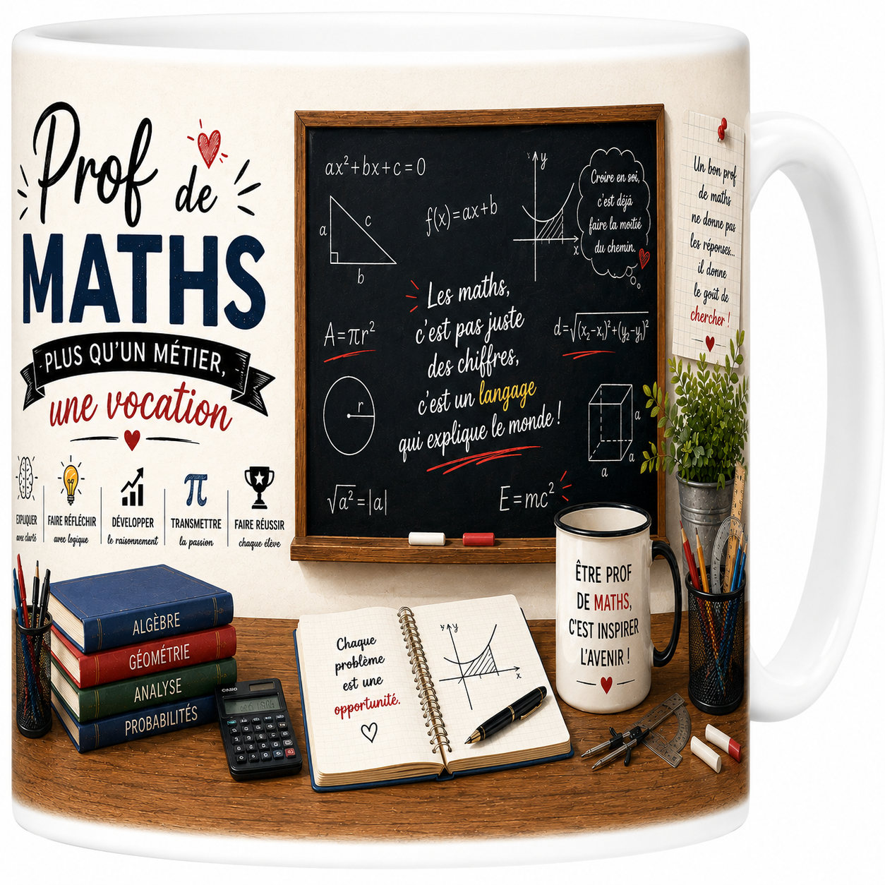 Mug Prof de Maths - Plus qu'un Métier, Une Vocation