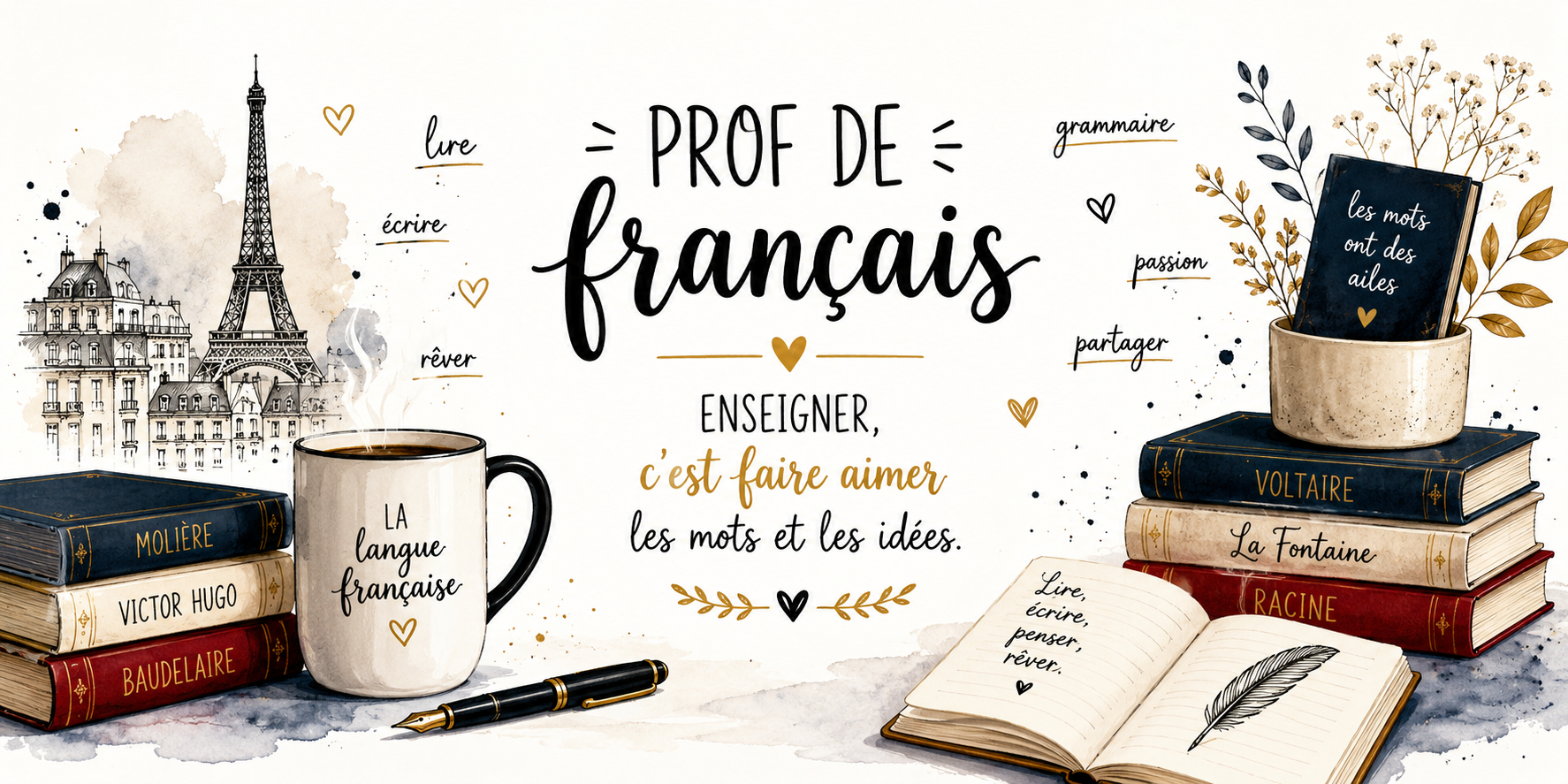 Mug Prof de Français - Plus qu'un Métier, Une Vocation