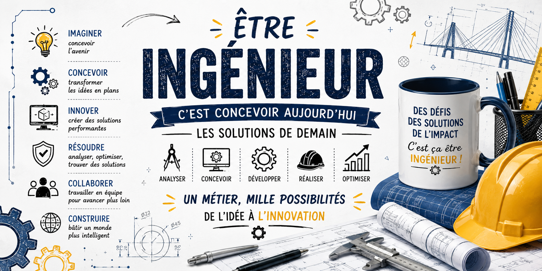 Mug Ingénieur - Plus qu'un Métier, Une Vocation