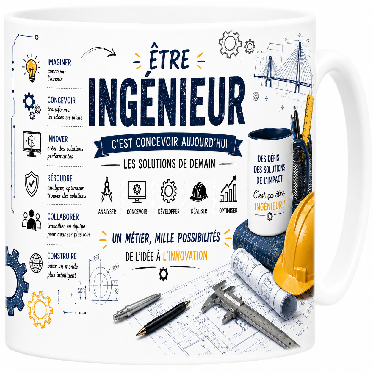 Mug Ingénieur - Plus qu'un Métier, Une Vocation