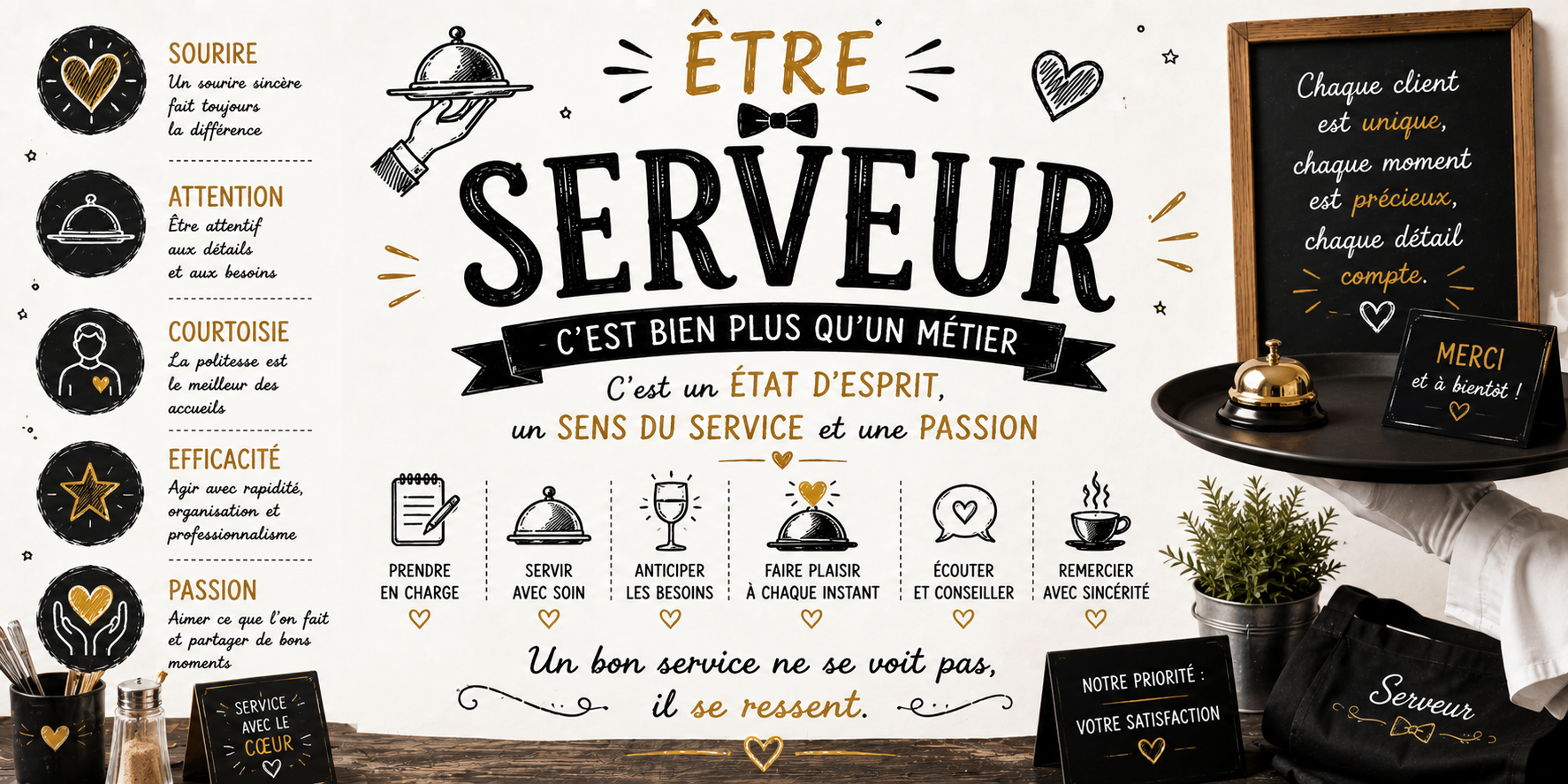 Mug Serveur - Plus qu'un Métier, Une Vocation