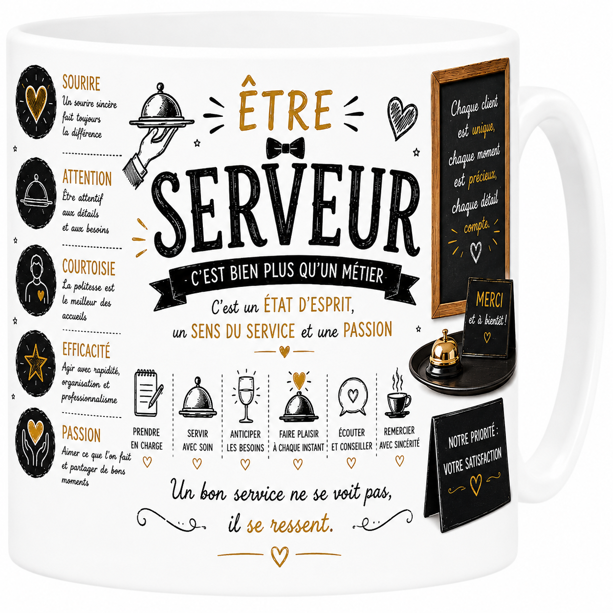 Mug Serveur - Plus qu'un Métier, Une Vocation