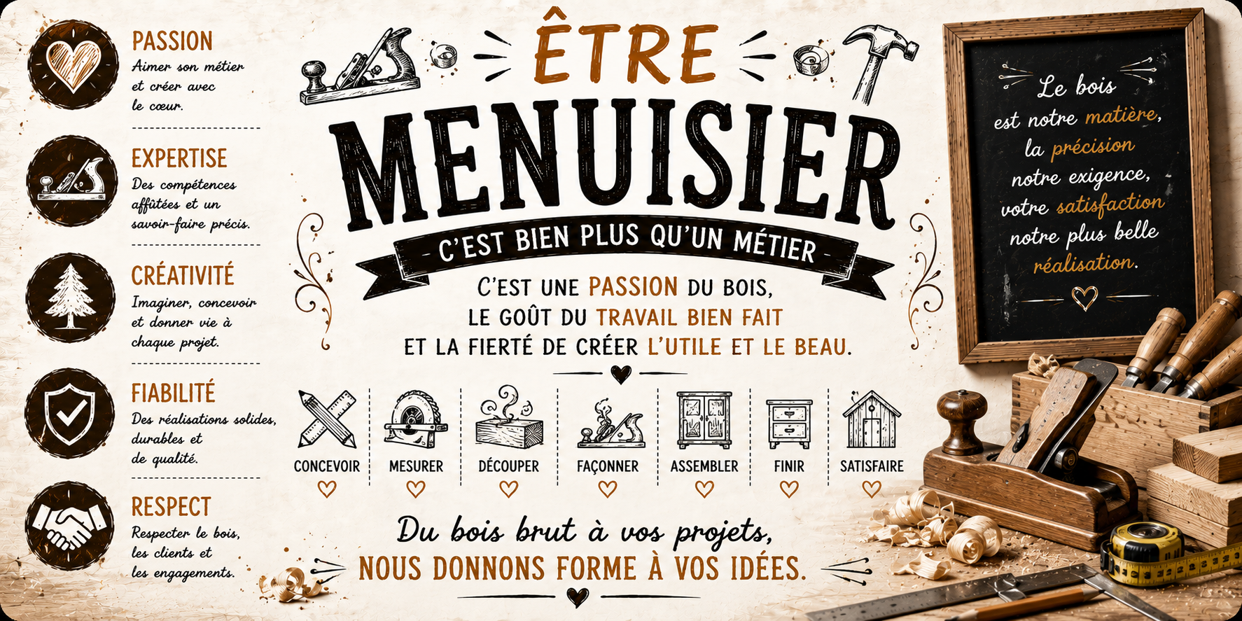 Mug Menuisier - Plus qu'un Métier, Une Vocation