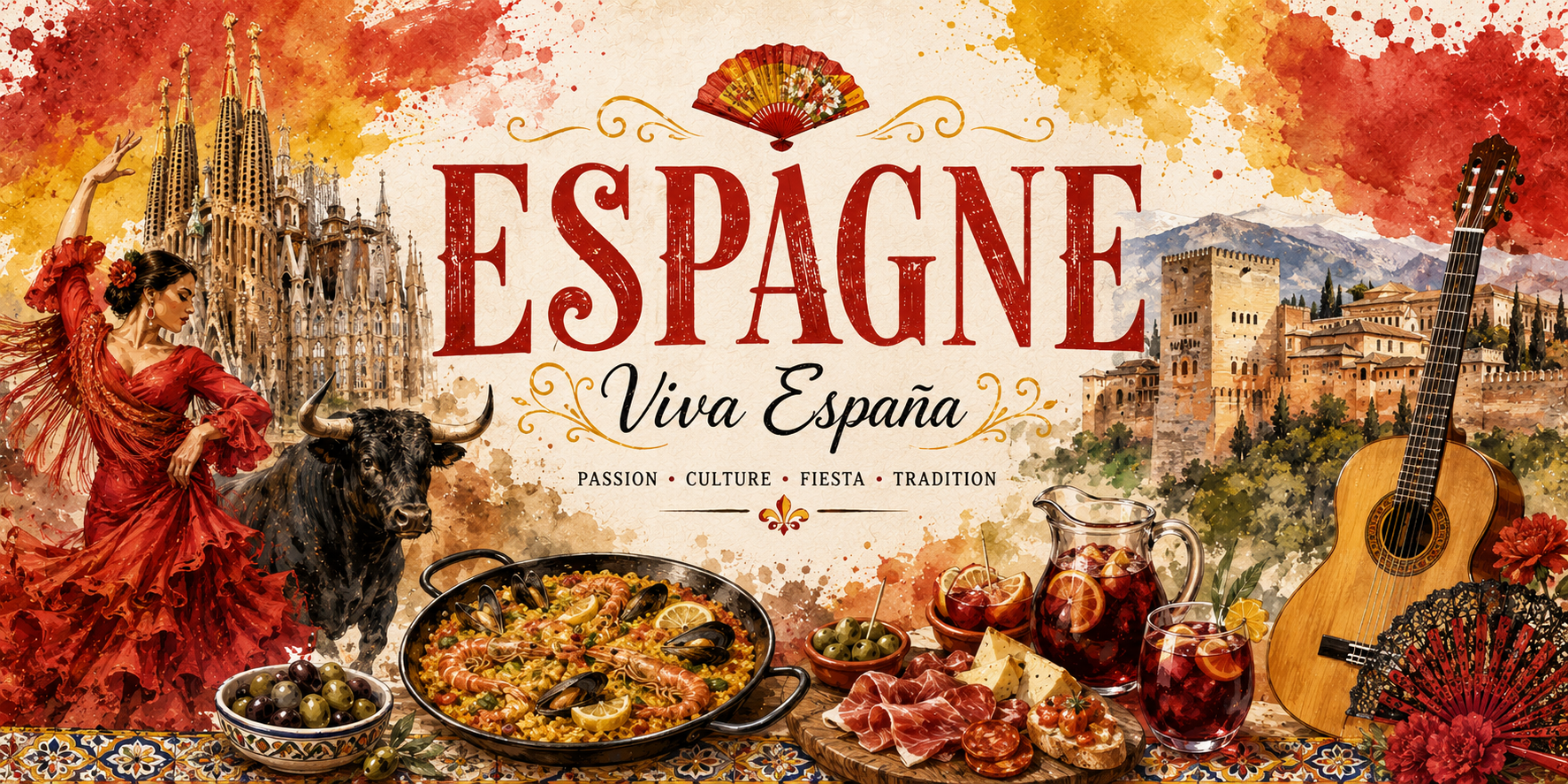 Mug Espagne - Viva España, L'Art de Vivre Ibérique