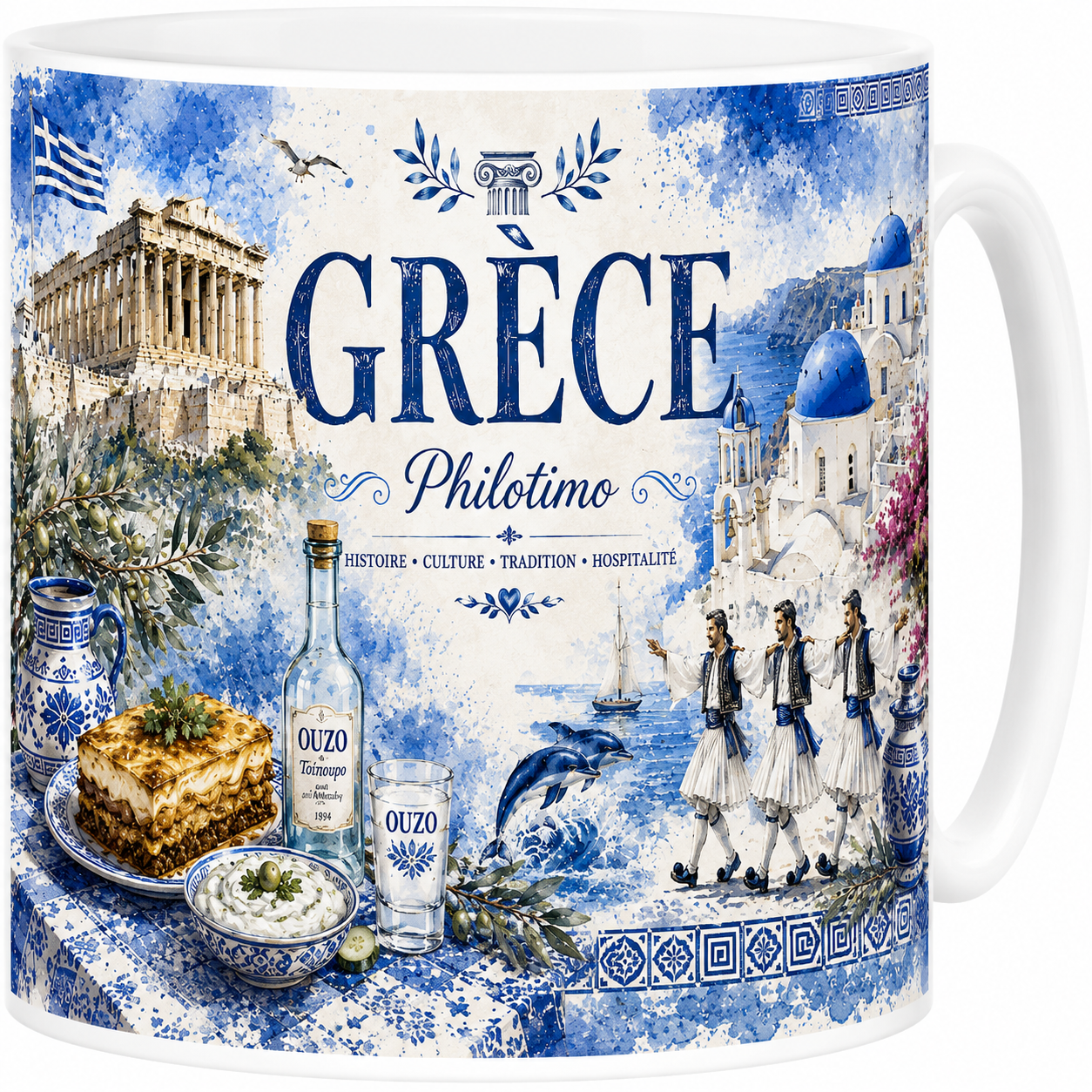 Mug Grèce - Philotimo, L'Art de Vivre Hellénique