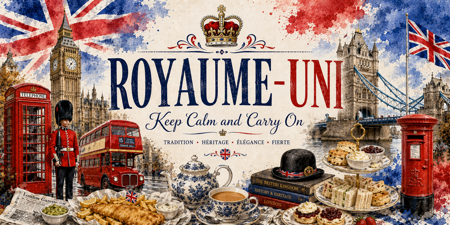 Mug Royaume-Uni - Keep Calm and Carry On, L'Art de Vivre Britannique