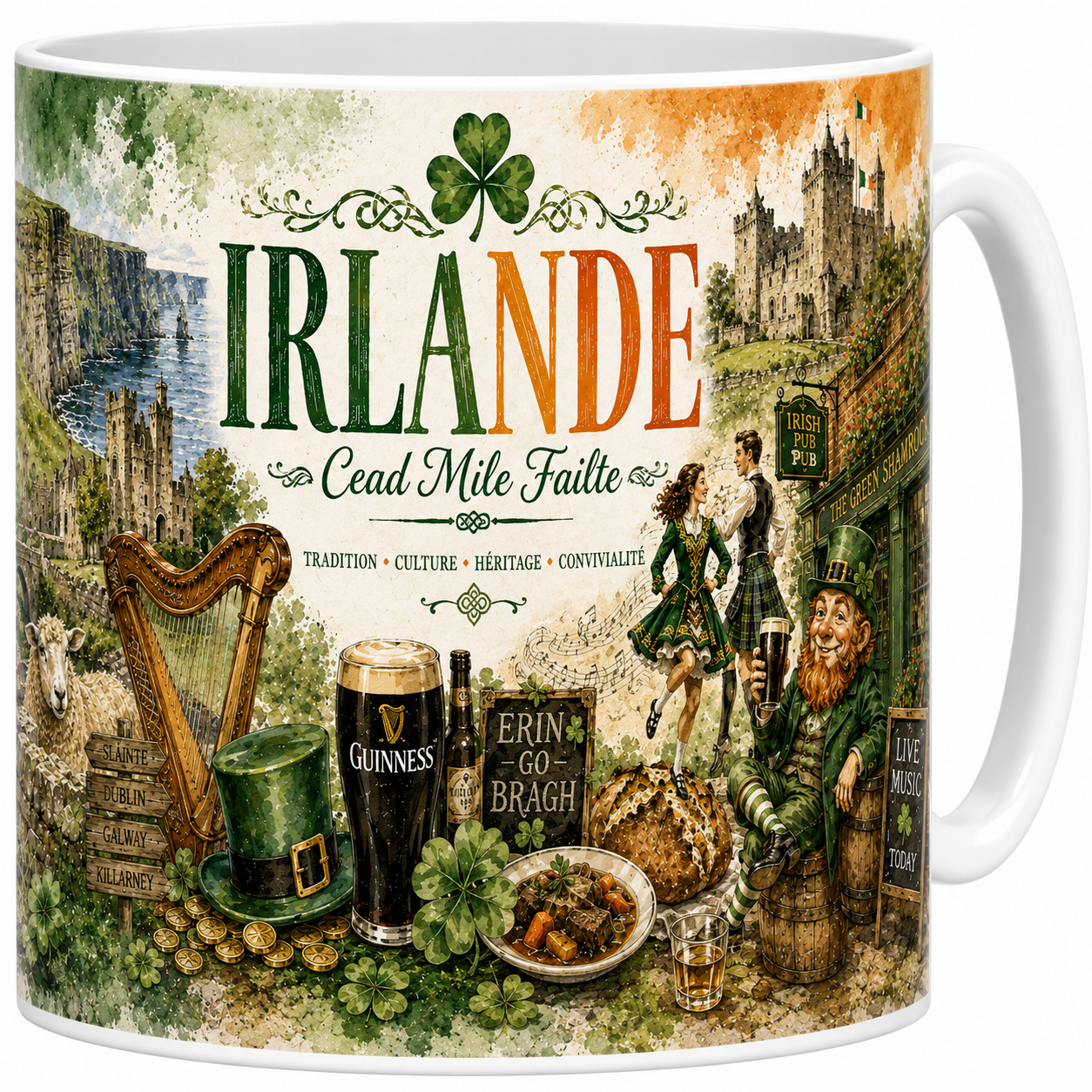 Mug Irlande - Cead Mile Failte, L'Art de Vivre Celtique