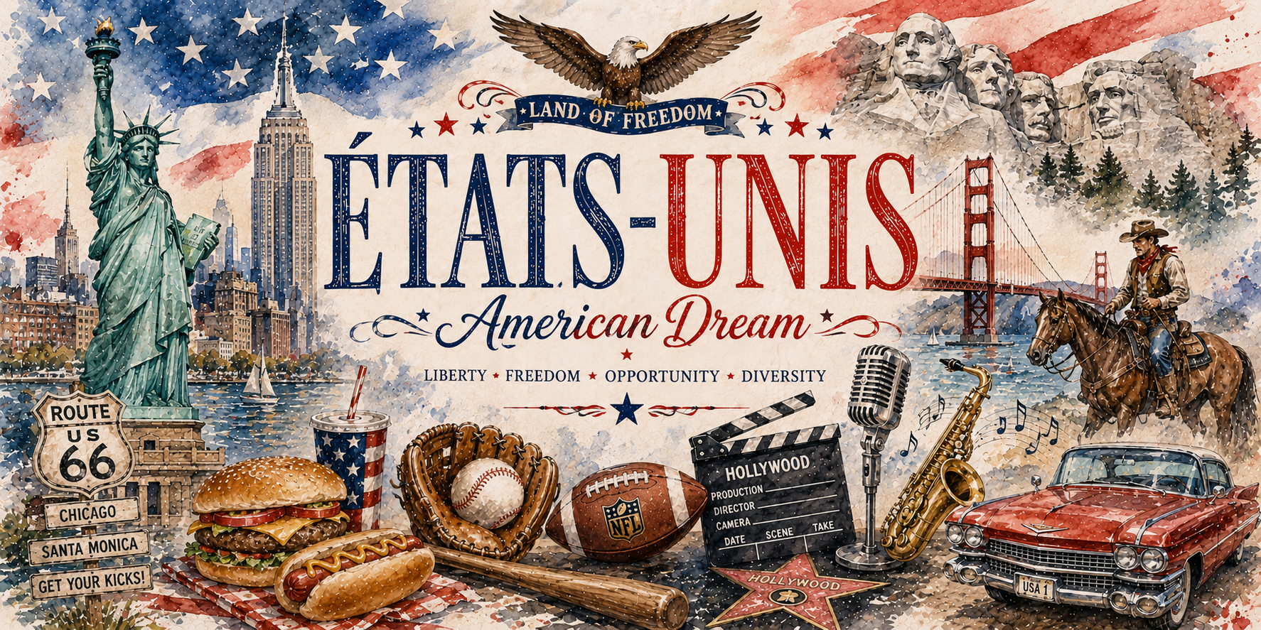 Mug États-Unis - American Dream, L'Art de Vivre Américain