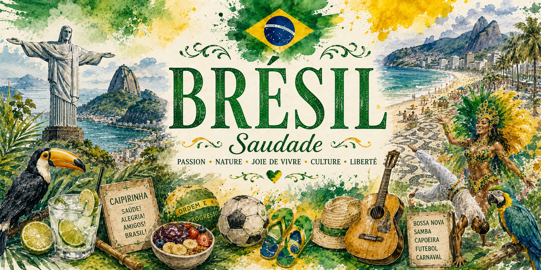Mug Brésil - Saudade, L'Art de Vivre Brésilien