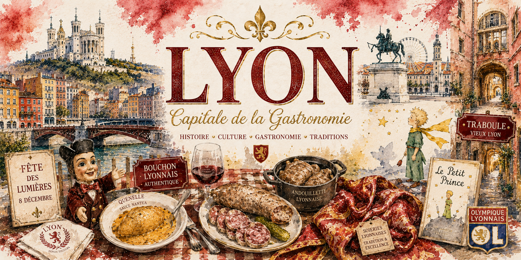 Mug Lyon - Capitale de la Gastronomie, L'Art de Vivre Lyonnais