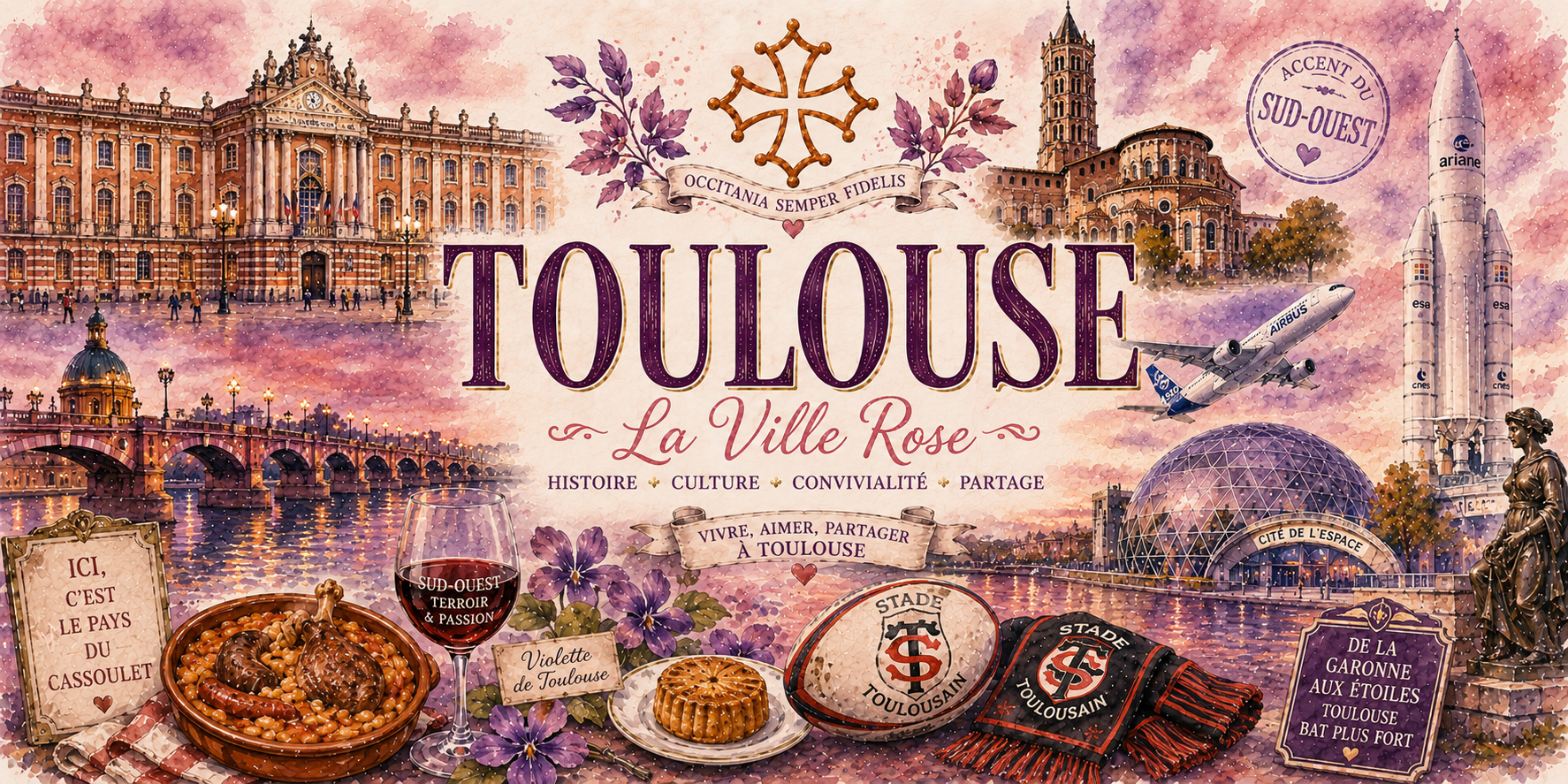 Mug Toulouse - La Ville Rose, L'Art de Vivre du Sud-Ouest