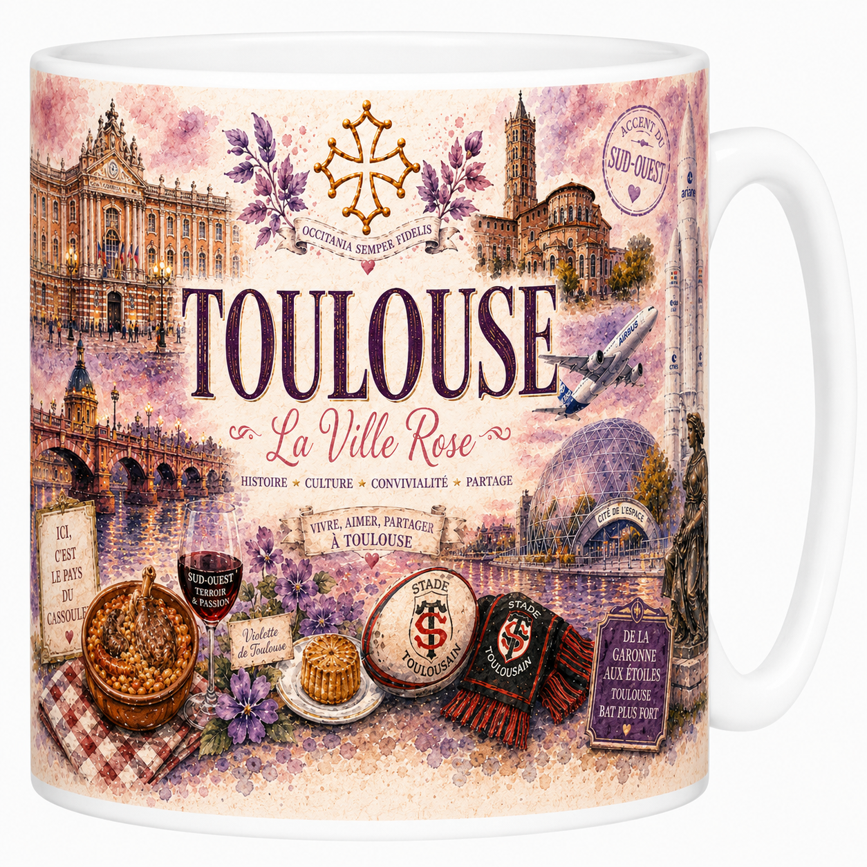 Mug Toulouse - La Ville Rose, L'Art de Vivre du Sud-Ouest
