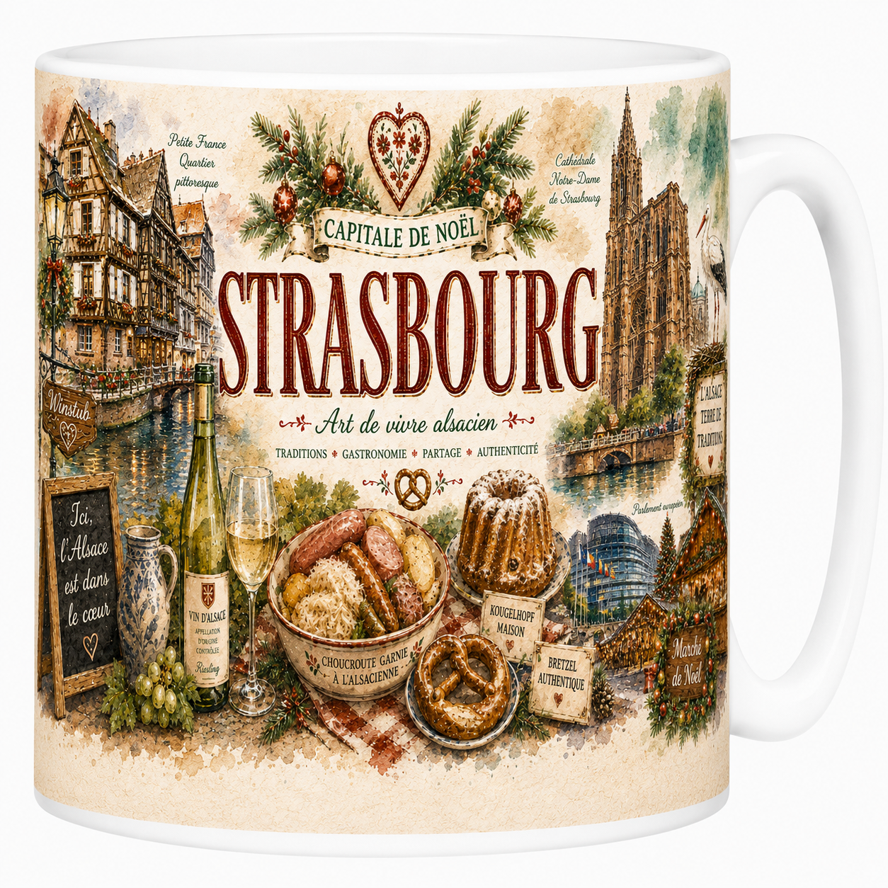 Mug Strasbourg - Capitale de Noël, L'Art de Vivre Alsacien
