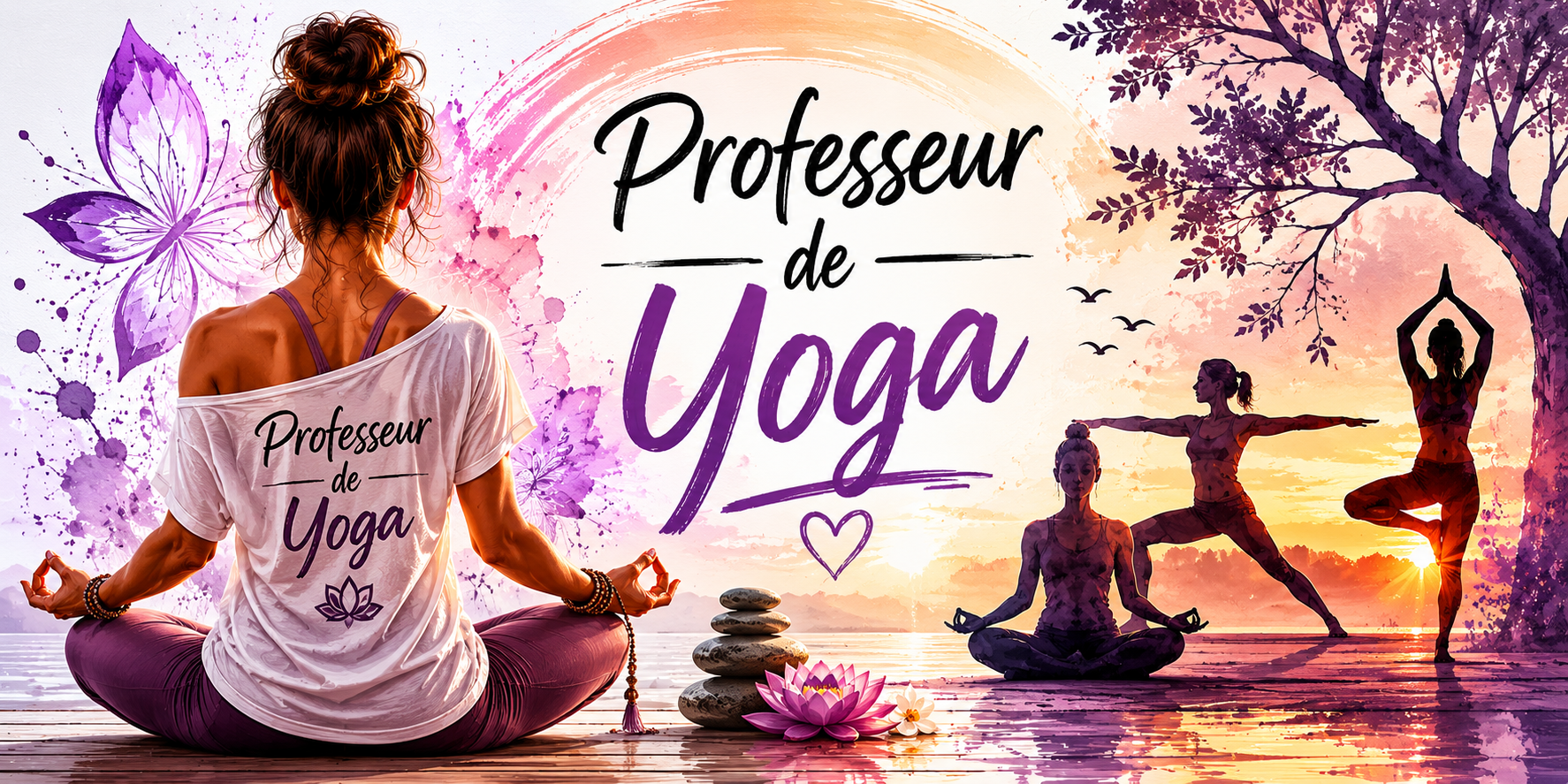 Design imprimé du mug Professeur de Yoga, professeur de yoga, posture et sérénité