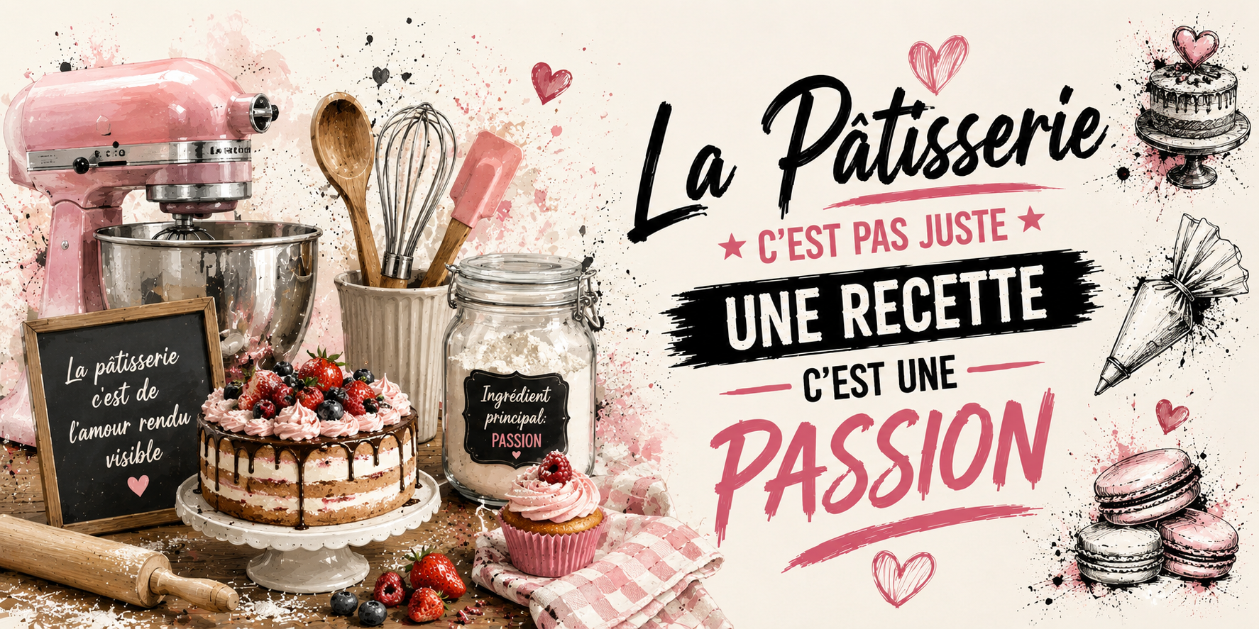 Design imprimé du mug Pâtisserie, pâtisserie maison, douceurs sucrées
