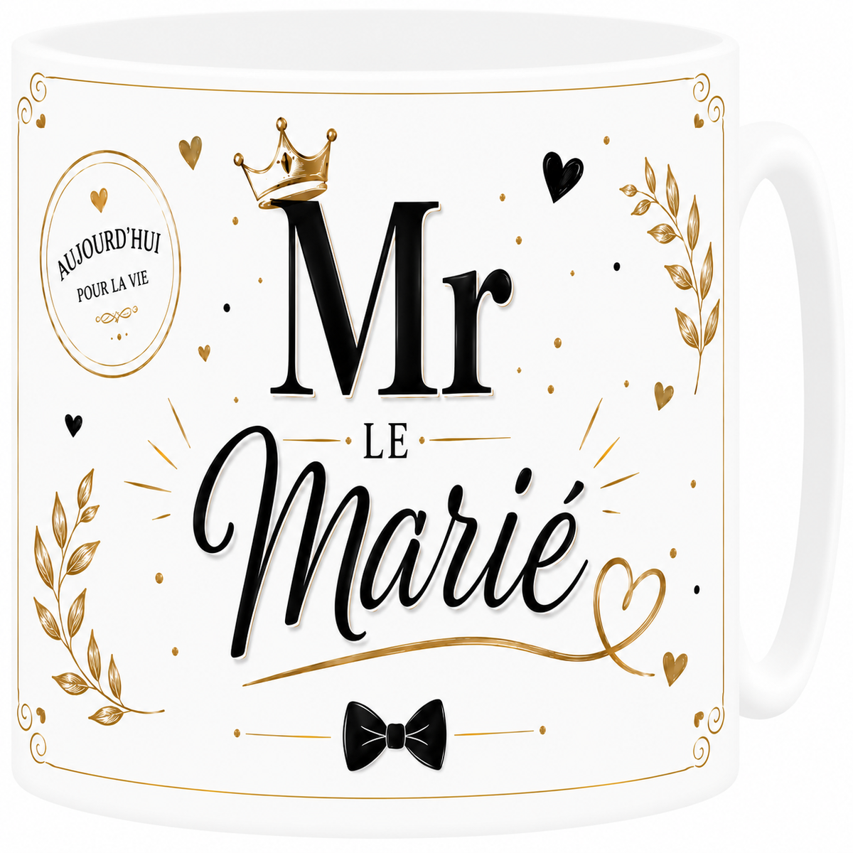 Mug céramique blanc, marié Mr, cadeau de mariage