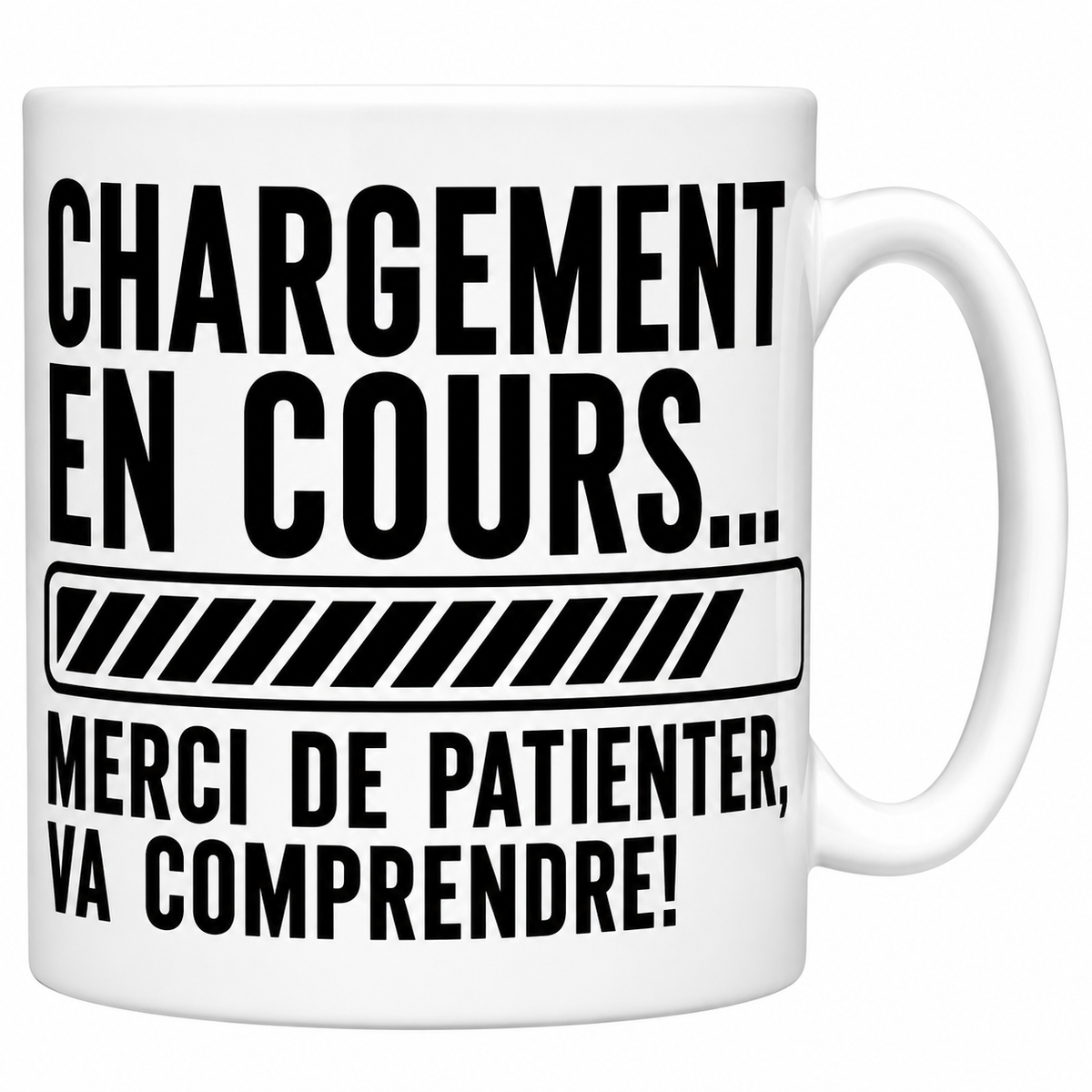 Mug céramique 330 ml « Chargement en cours… merci de patienter, va comprendre ! » barre de progression