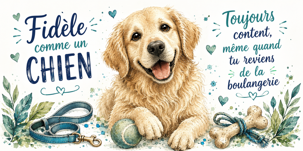 Visuel « Fidèle comme un chien, toujours content même quand tu reviens de la boulangerie »