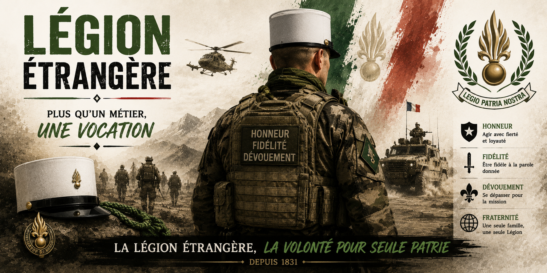 Mug Légion Étrangère - Honneur, Fidélité, Dévouement