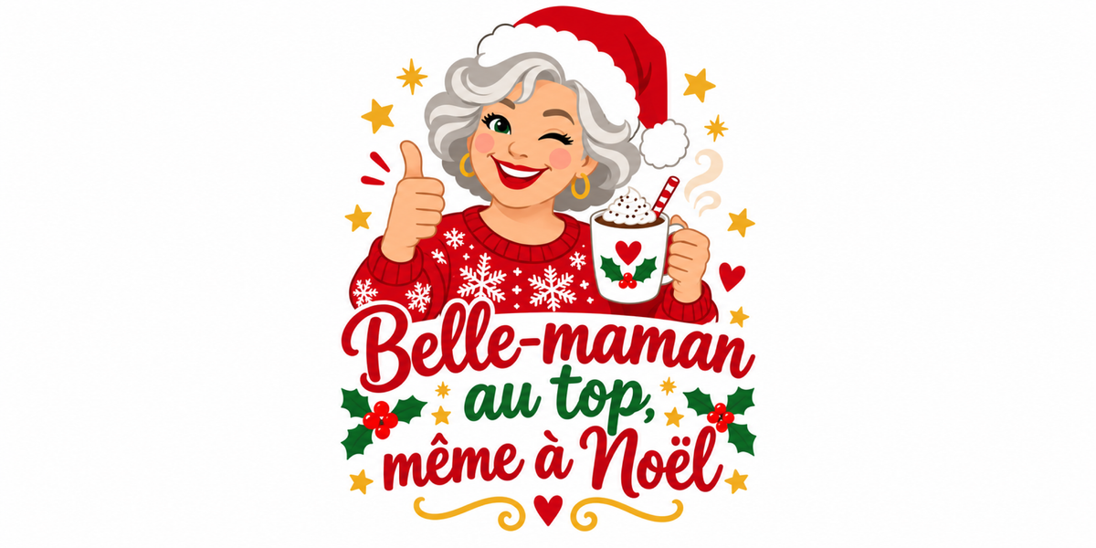 Visuel à plat du mug de Noël Belle-Maman