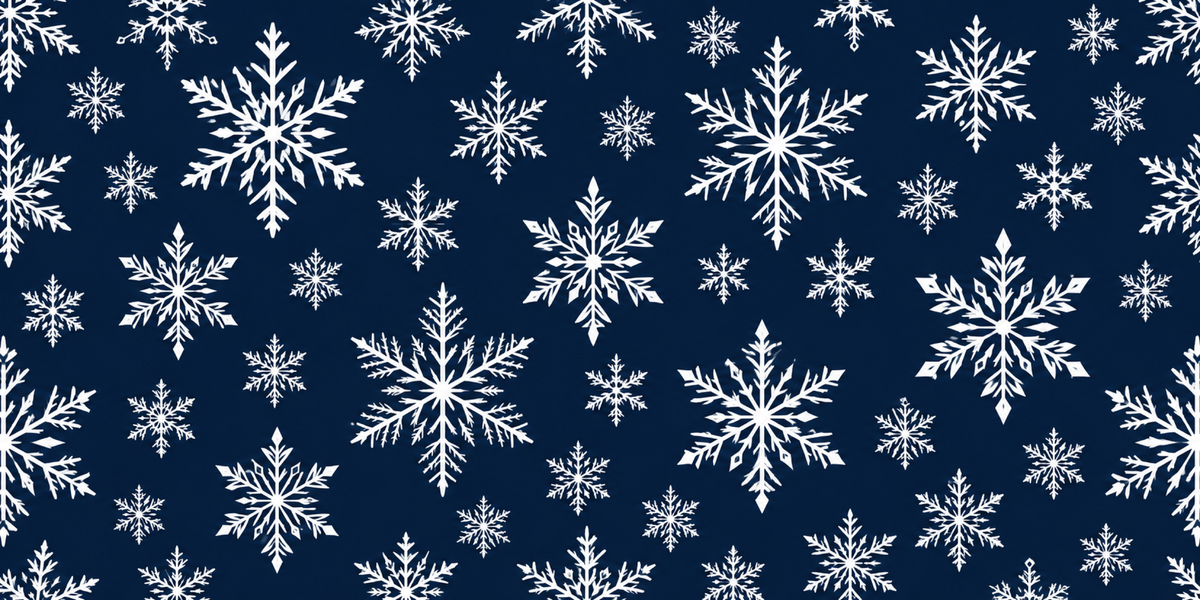 Visuel à plat du mug de Noël Flocons Bleu Nuit