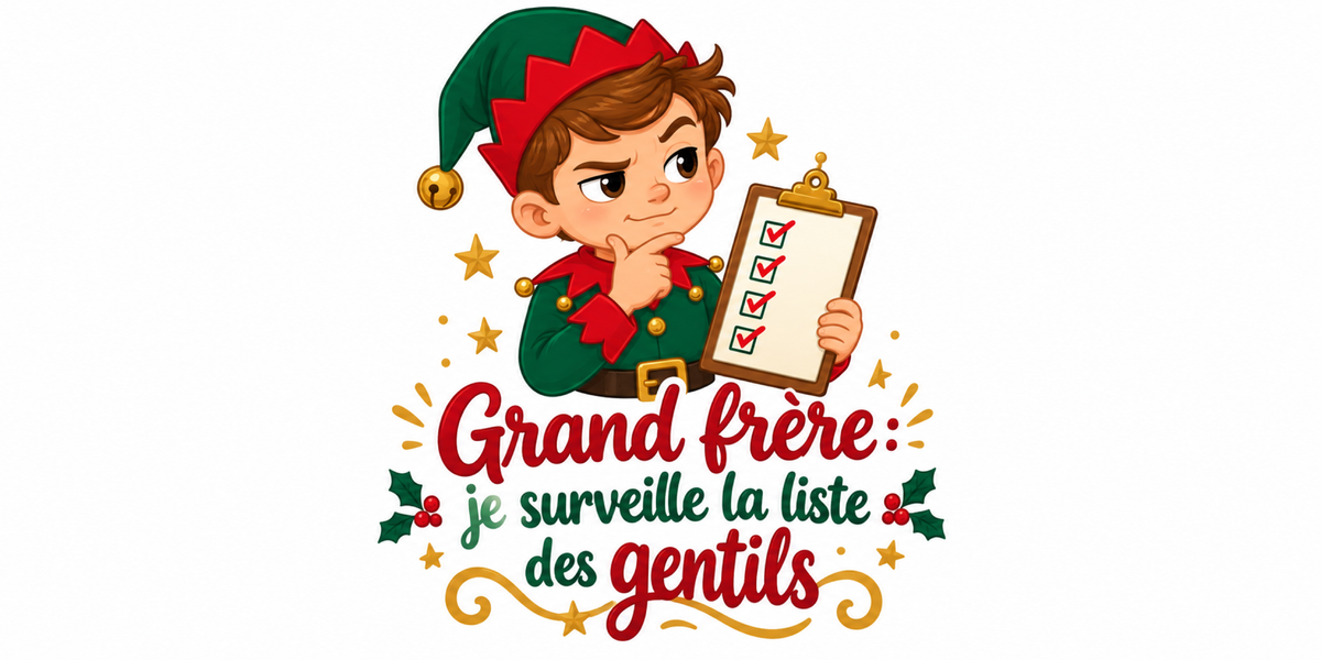 Visuel à plat du mug de Noël Grand Frère