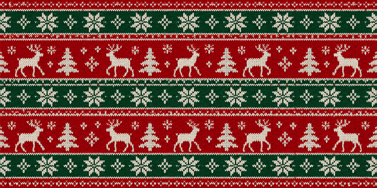 Visuel à plat du mug de Noël Pull Jacquard