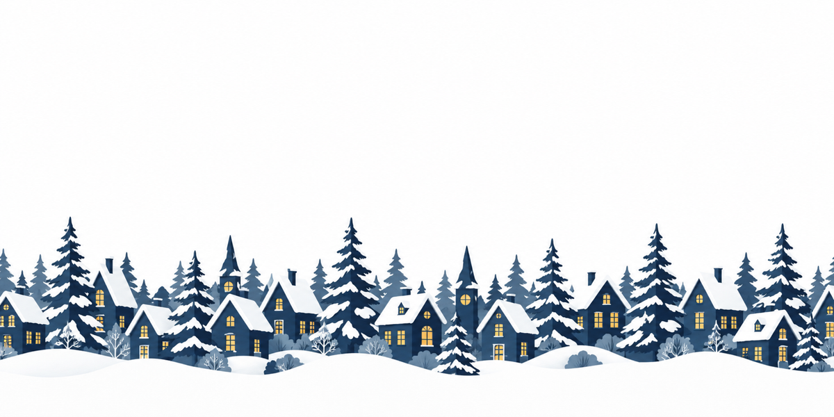 Visuel à plat du mug de Noël Village Enneigé